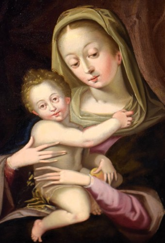 Tableaux et dessins Tableaux XVIe siècle - Vierge à l'Enfant  - Maître flamand du 16e siècle